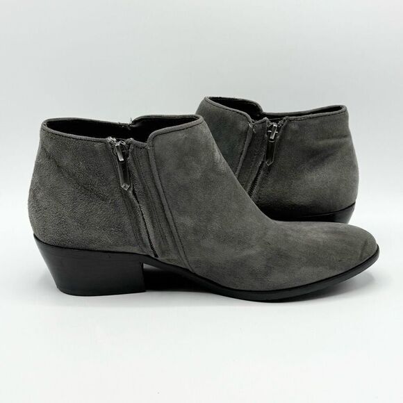 Sam Edelman Petty Gray Suede Side Zip Booties - Women’s US 8.5M / EU 38.5 - Picture 6 of 16